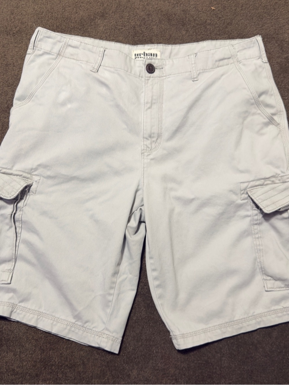 Urban Pipeline Gray Cargo Shorts - Men's Size 38 Cotton Casual Summer